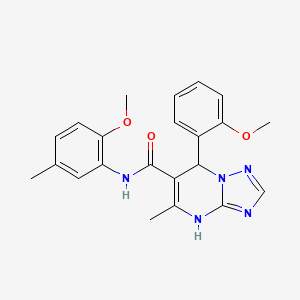 molecular formula C22H23N5O3 B11259575 N-(2-methoxy-5-methylphenyl)-7-(2-methoxyphenyl)-5-methyl-4,7-dihydro[1,2,4]triazolo[1,5-a]pyrimidine-6-carboxamide 