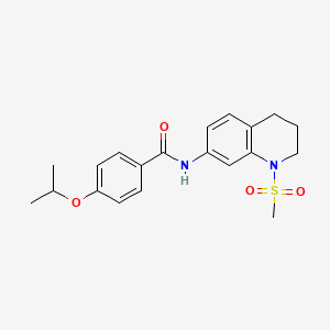 molecular formula C20H24N2O4S B11259581 4-isopropoxy-N-(1-(methylsulfonyl)-1,2,3,4-tetrahydroquinolin-7-yl)benzamide 