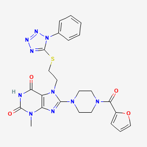 8-[4-(Furan-2-carbonyl)piperazin-1-yl]-3-methyl-7-[2-(1-phenyltetrazol-5-yl)sulfanylethyl]purine-2,6-dione