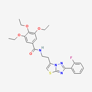 3,4,5-triethoxy-N-(2-(2-(2-fluorophenyl)thiazolo[3,2-b][1,2,4]triazol-6-yl)ethyl)benzamide