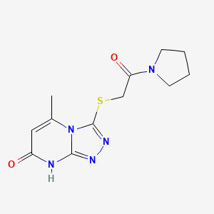 5-Methyl-3-{[2-oxo-2-(pyrrolidin-1-YL)ethyl]sulfanyl}-7H,8H-[1,2,4]triazolo[4,3-A]pyrimidin-7-one