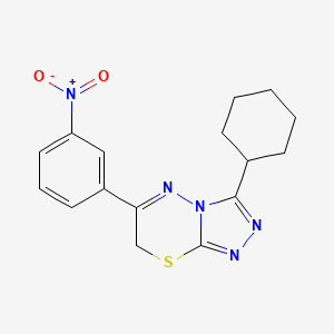 3-cyclohexyl-6-(3-nitrophenyl)-7H-[1,2,4]triazolo[3,4-b][1,3,4]thiadiazine