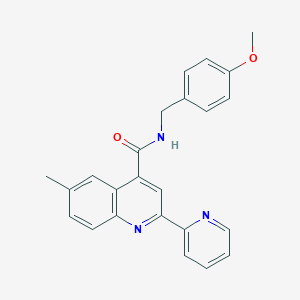 N-[(4-Methoxyphenyl)methyl]-6-methyl-2-(pyridin-2-YL)quinoline-4-carboxamide