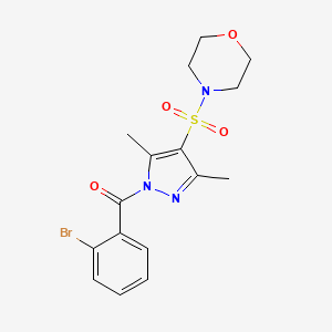 molecular formula C16H18BrN3O4S B11259681 3,5-Dimethyl-4-(morpholin-4-ylsulfonyl)pyrazolyl 2-bromophenyl ketone 