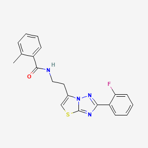 N-(2-(2-(2-fluorophenyl)thiazolo[3,2-b][1,2,4]triazol-6-yl)ethyl)-2-methylbenzamide