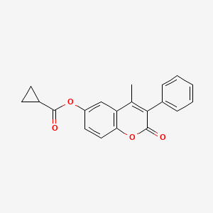 4-methyl-2-oxo-3-phenyl-2H-chromen-6-yl cyclopropanecarboxylate