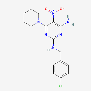 N~2~-(4-chlorobenzyl)-5-nitro-6-(piperidin-1-yl)pyrimidine-2,4-diamine