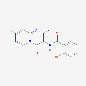 molecular formula C17H14BrN3O2 B11259781 2-Bromo-N-{2,8-dimethyl-4-oxo-4H-pyrido[1,2-A]pyrimidin-3-YL}benzamide 