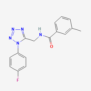 N-((1-(4-fluorophenyl)-1H-tetrazol-5-yl)methyl)-3-methylbenzamide