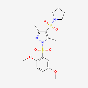 1-((2,5-dimethoxyphenyl)sulfonyl)-3,5-dimethyl-4-(pyrrolidin-1-ylsulfonyl)-1H-pyrazole