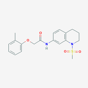 molecular formula C19H22N2O4S B11259824 N-(1-(methylsulfonyl)-1,2,3,4-tetrahydroquinolin-7-yl)-2-(o-tolyloxy)acetamide 