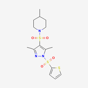 1-((3,5-dimethyl-1-(thiophen-2-ylsulfonyl)-1H-pyrazol-4-yl)sulfonyl)-4-methylpiperidine