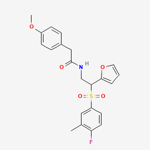 N-[2-(4-fluoro-3-methylbenzenesulfonyl)-2-(furan-2-yl)ethyl]-2-(4-methoxyphenyl)acetamide