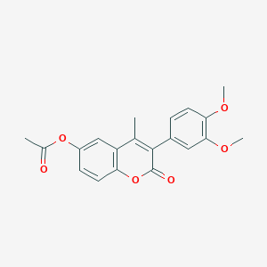 molecular formula C20H18O6 B11259851 3-(3,4-dimethoxyphenyl)-4-methyl-2-oxo-2H-chromen-6-yl acetate 