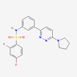 2,4-difluoro-N-(3-(6-(pyrrolidin-1-yl)pyridazin-3-yl)phenyl)benzenesulfonamide