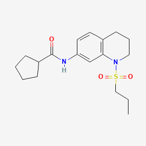 N-(1-(propylsulfonyl)-1,2,3,4-tetrahydroquinolin-7-yl)cyclopentanecarboxamide