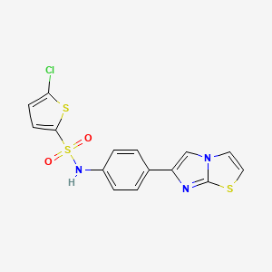 5-chloro-N-(4-(imidazo[2,1-b]thiazol-6-yl)phenyl)thiophene-2-sulfonamide