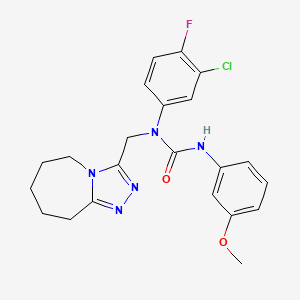 1-(3-chloro-4-fluorophenyl)-3-(3-methoxyphenyl)-1-(6,7,8,9-tetrahydro-5H-[1,2,4]triazolo[4,3-a]azepin-3-ylmethyl)urea