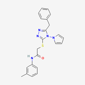 molecular formula C22H21N5OS B11259974 2-{[5-benzyl-4-(1H-pyrrol-1-yl)-4H-1,2,4-triazol-3-yl]sulfanyl}-N-(3-methylphenyl)acetamide 