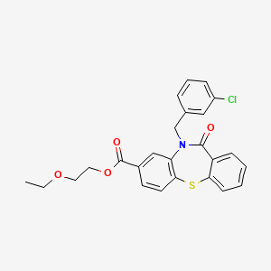 2-Ethoxyethyl 10-(3-chlorobenzyl)-11-oxo-10,11-dihydrodibenzo[b,f][1,4]thiazepine-8-carboxylate