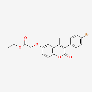 molecular formula C20H17BrO5 B11260023 ethyl {[3-(4-bromophenyl)-4-methyl-2-oxo-2H-chromen-6-yl]oxy}acetate 