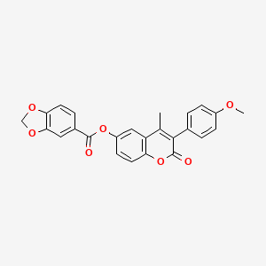 3-(4-methoxyphenyl)-4-methyl-2-oxo-2H-chromen-6-yl 1,3-benzodioxole-5-carboxylate