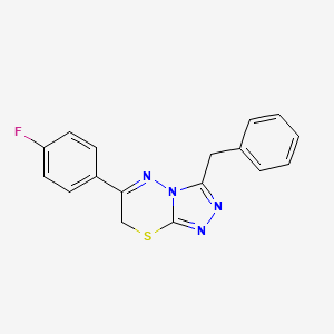 molecular formula C17H13FN4S B11260045 3-benzyl-6-(4-fluorophenyl)-7H-[1,2,4]triazolo[3,4-b][1,3,4]thiadiazine 