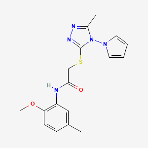 N-(2-methoxy-5-methylphenyl)-2-{[5-methyl-4-(1H-pyrrol-1-yl)-4H-1,2,4-triazol-3-yl]sulfanyl}acetamide