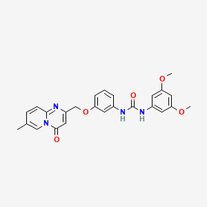 3-(3,5-Dimethoxyphenyl)-1-[3-({7-methyl-4-oxo-4H-pyrido[1,2-A]pyrimidin-2-YL}methoxy)phenyl]urea