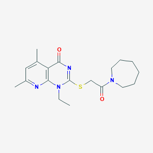 2-{[2-(azepan-1-yl)-2-oxoethyl]sulfanyl}-1-ethyl-5,7-dimethylpyrido[2,3-d]pyrimidin-4(1H)-one