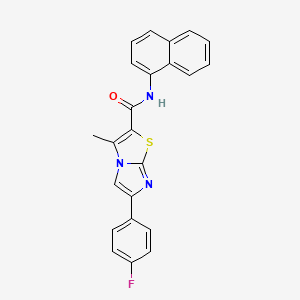 molecular formula C23H16FN3OS B11260100 6-(4-fluorophenyl)-3-methyl-N-(naphthalen-1-yl)imidazo[2,1-b]thiazole-2-carboxamide 