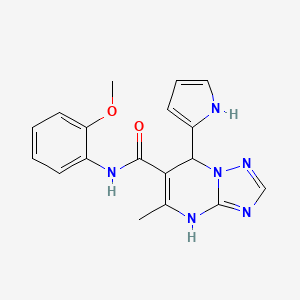 molecular formula C18H18N6O2 B11260131 N-(2-methoxyphenyl)-5-methyl-7-(1H-pyrrol-2-yl)-4,7-dihydro[1,2,4]triazolo[1,5-a]pyrimidine-6-carboxamide 