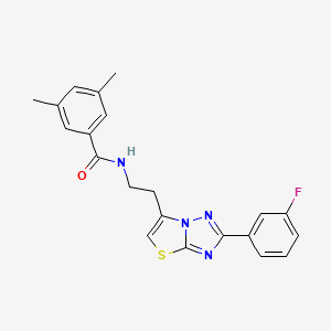 N-(2-(2-(3-fluorophenyl)thiazolo[3,2-b][1,2,4]triazol-6-yl)ethyl)-3,5-dimethylbenzamide