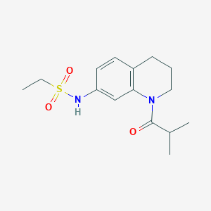 molecular formula C15H22N2O3S B11260141 N-(1-isobutyryl-1,2,3,4-tetrahydroquinolin-7-yl)ethanesulfonamide 