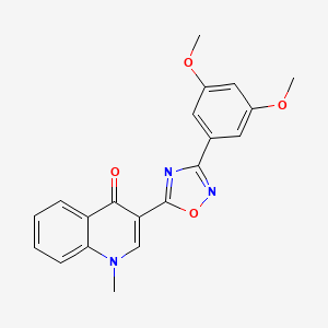 molecular formula C20H17N3O4 B11260151 3-(3-(3,5-dimethoxyphenyl)-1,2,4-oxadiazol-5-yl)-1-methylquinolin-4(1H)-one 