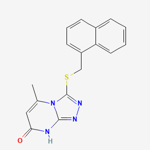 molecular formula C17H14N4OS B11260156 5-methyl-3-((naphthalen-1-ylmethyl)thio)-[1,2,4]triazolo[4,3-a]pyrimidin-7(8H)-one 