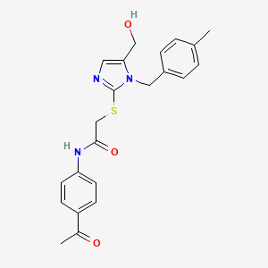 N-(4-Acetylphenyl)-2-[[5-(hydroxymethyl)-1-[(4-methylphenyl)methyl]-1H-imidazol-2-yl]thio]acetamide