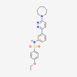 molecular formula C24H28N4O3S B11260180 N-(3-(6-(azepan-1-yl)pyridazin-3-yl)phenyl)-4-ethoxybenzenesulfonamide 