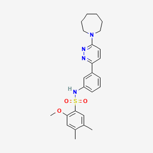 N-(3-(6-(azepan-1-yl)pyridazin-3-yl)phenyl)-2-methoxy-4,5-dimethylbenzenesulfonamide