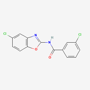 molecular formula C14H8Cl2N2O2 B11260194 3-chloro-N-(5-chloro-1,3-benzoxazol-2-yl)benzamide 