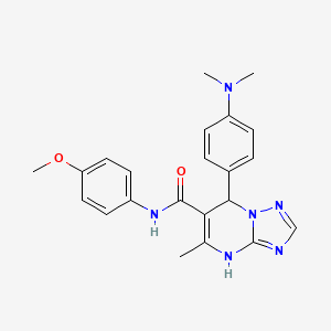 molecular formula C22H24N6O2 B11260202 7-[4-(dimethylamino)phenyl]-N-(4-methoxyphenyl)-5-methyl-4,7-dihydro[1,2,4]triazolo[1,5-a]pyrimidine-6-carboxamide 