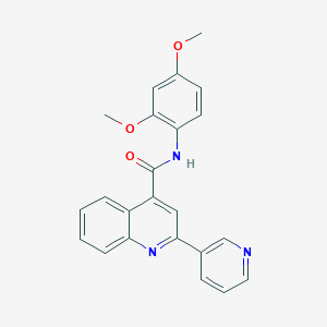 molecular formula C23H19N3O3 B11260211 N-(2,4-dimethoxyphenyl)-2-(pyridin-3-yl)quinoline-4-carboxamide 