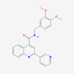 molecular formula C24H21N3O3 B11260221 N-(3,4-dimethoxybenzyl)-2-(pyridin-3-yl)quinoline-4-carboxamide 