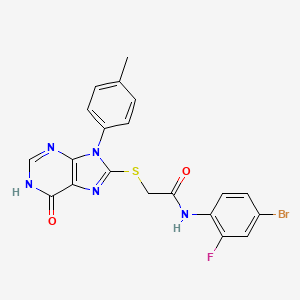 N-(4-bromo-2-fluorophenyl)-2-{[9-(4-methylphenyl)-6-oxo-6,9-dihydro-1H-purin-8-yl]sulfanyl}acetamide