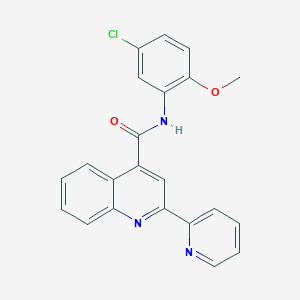 molecular formula C22H16ClN3O2 B11260268 N-(5-chloro-2-methoxyphenyl)-2-(pyridin-2-yl)quinoline-4-carboxamide 