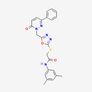 N-(3,5-dimethylphenyl)-2-((5-((6-oxo-3-phenylpyridazin-1(6H)-yl)methyl)-1,3,4-oxadiazol-2-yl)thio)acetamide