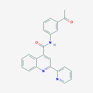 molecular formula C23H17N3O2 B11260299 N-(3-acetylphenyl)-2-(pyridin-2-yl)quinoline-4-carboxamide 