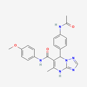 molecular formula C22H22N6O3 B11260303 7-[4-(acetylamino)phenyl]-N-(4-methoxyphenyl)-5-methyl-4,7-dihydro[1,2,4]triazolo[1,5-a]pyrimidine-6-carboxamide 