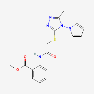 methyl 2-[({[5-methyl-4-(1H-pyrrol-1-yl)-4H-1,2,4-triazol-3-yl]sulfanyl}acetyl)amino]benzoate