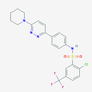 2-chloro-N-(4-(6-(piperidin-1-yl)pyridazin-3-yl)phenyl)-5-(trifluoromethyl)benzenesulfonamide